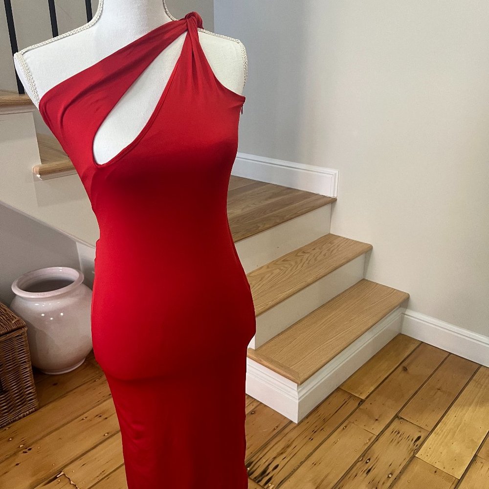 Get To It Midi Dress Red  Size Small